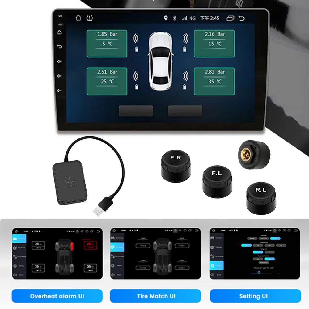USB Android TPMS Система контроля давления в шинах Внешний датчик запасного колеса USB TMPS для автомобиля Предупреждение о температуре напряжении
USB Android TPMS Система контроля давления в шинах Внешний датчик запасного колеса USB TMPS для автомобиля Предупреждение о температуре напряжении