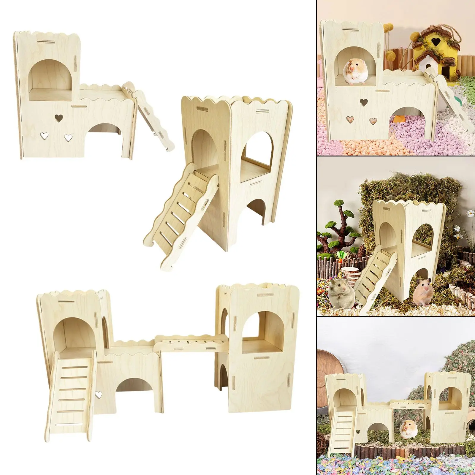 Wood Hamster Hideout Hamster House Fun Double Decker Ventilated Habitat Nest for Small Animals Rat Gerbils Playing Resting
Wood Hamster Hideout Hamster House Fun Double Decker Ventilated Habitat Nest for Small Animals Rat Gerbils Playing Resting