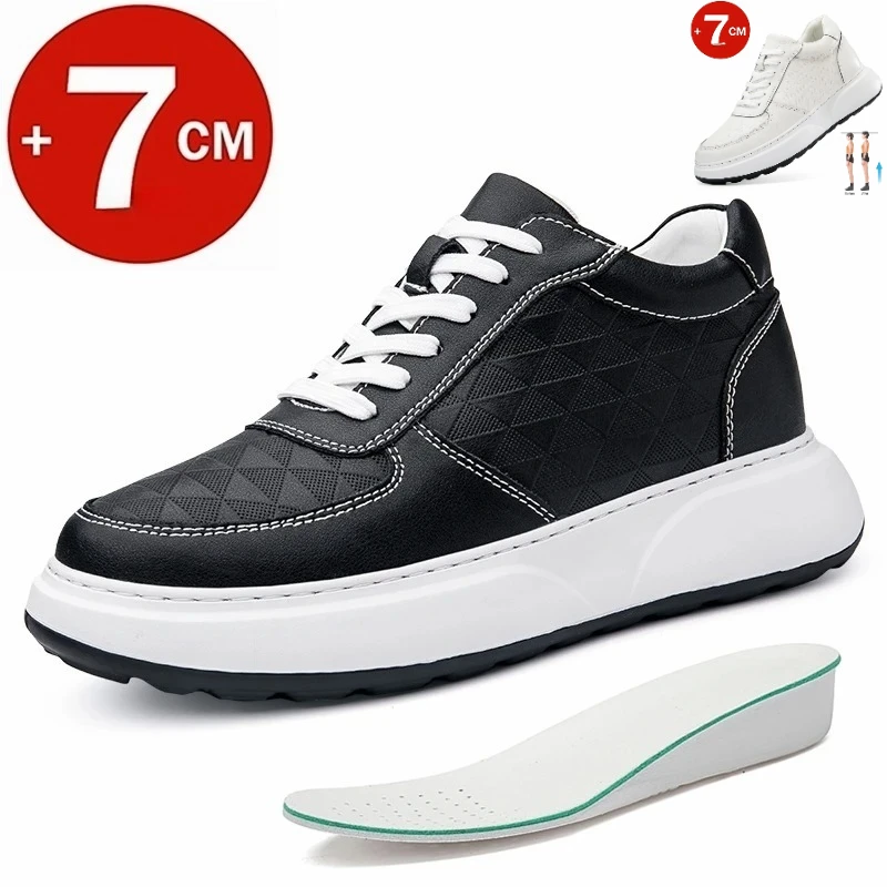 White Leather Sneakers with Thick Soles Elevator Men Shoes Outdoor Men Formal Shoes 7CM Invisible Inner Height Increasing Sports
White Leather Sneakers with Thick Soles Elevator Men Shoes Outdoor Men Formal Shoes 7CM Invisible Inner Height Increasing Sports