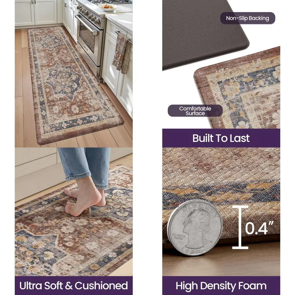 Anti-Fatigue Kitchen Floor Mat, 23x59 Large Vintage Cushioned Runner, Waterproof Memory Foam Padding for Standing Comfort in Fro
Anti-Fatigue Kitchen Floor Mat, 23x59 Large Vintage Cushioned Runner, Waterproof Memory Foam Padding for Standing Comfort in Fro