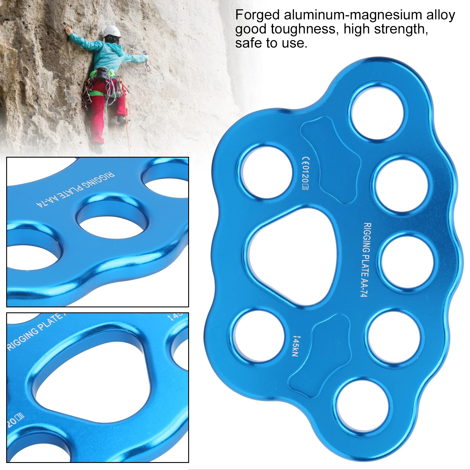 Climbing Anchor Connector, 45KN 8‑Hole Rigging Plate Multi Anchor Split Divide Connector for Rock Climbing Outdoor Activities
Climbing Anchor Connector, 45KN 8‑Hole Rigging Plate Multi Anchor Split Divide Connector for Rock Climbing Outdoor Activities