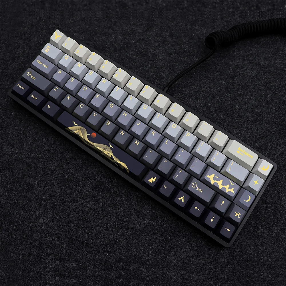 Original Mountain Gradient Keycap PBT Five-Sided Thermal Sublimation 136 Keys Compatible with 61 68 104 108 Mechanical Keyboard
Original Mountain Gradient Keycap PBT Five-Sided Thermal Sublimation 136 Keys Compatible with 61 68 104 108 Mechanical Keyboard