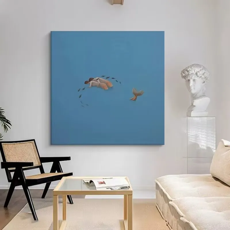 Blue Minimalist Mermaid Art Wall Painting,100% Handmade,Wall Hanging Picture for Living Room,High-End Background Wall Decoration
Blue Minimalist Mermaid Art Wall Painting,100% Handmade,Wall Hanging Picture for Living Room,High-End Background Wall Decoration