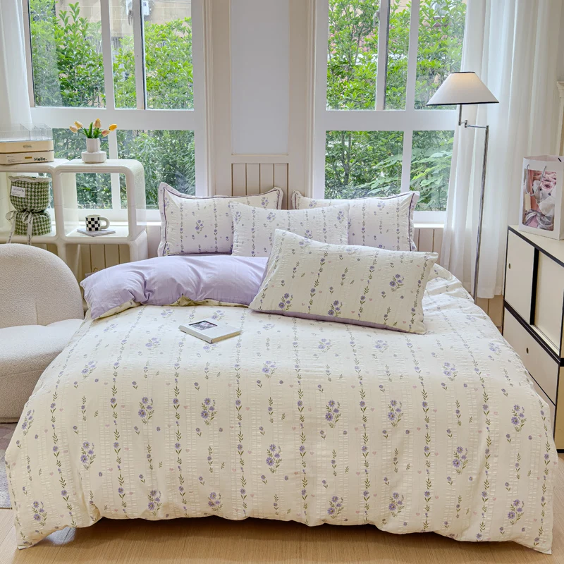 Purple Floral Duvet Cover 3/4pcs Bedding Set Spring Flowers Quilt Cover Polyester Comforter Cover 1 Flat Sheet 1/2 Pillowcases
Purple Floral Duvet Cover 3/4pcs Bedding Set Spring Flowers Quilt Cover Polyester Comforter Cover 1 Flat Sheet 1/2 Pillowcases