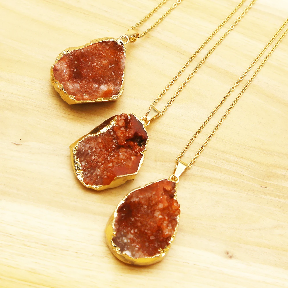 Natural Agate Orange Gold Plated Irregular Pendant Creative Stainless Steel Chain Necklace DIY Charm Banquet Wedding Jewelry 3Pc
Natural Agate Orange Gold Plated Irregular Pendant Creative Stainless Steel Chain Necklace DIY Charm Banquet Wedding Jewelry 3Pc
