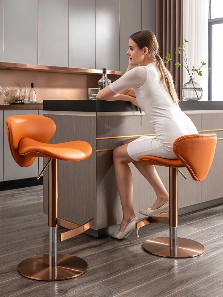 Modern light luxury minimalist bar chair household lift rotating stainless steel rose gold simple front desk bar high stool
Modern light luxury minimalist bar chair household lift rotating stainless steel rose gold simple front desk bar high stool