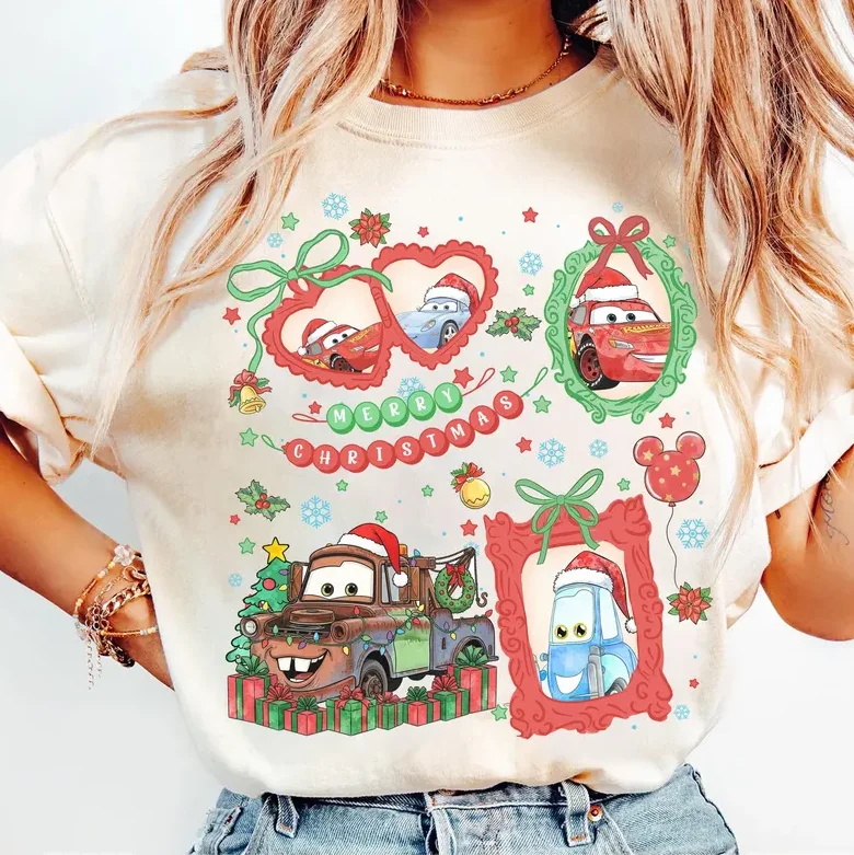 Женская рождественская футболка Disney Pixar Cars Coquette Bows, хлопковая футболка с короткими рукавами унисекс, свободная повседневная стильная футболка большого размера
Женская рождественская футболка Disney Pixar Cars Coquette Bows, хлопковая футболка с короткими рукавами унисекс, свободная повседневная стильная футболка большого размера