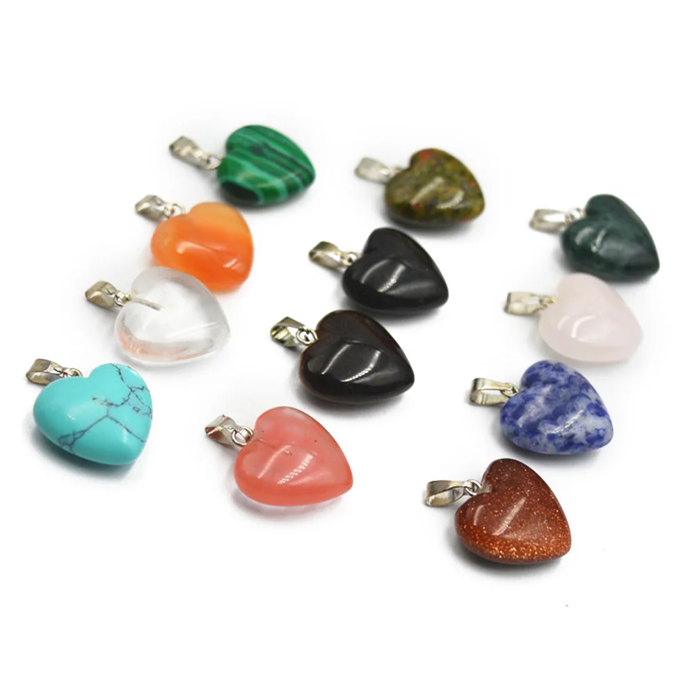 12Pcs Heart Shape Stone Pendants Natural Healing Crystal Charms Smooth Polished DIY Jewelry Making Necklace Bracelets Multicolor
12Pcs Heart Shape Stone Pendants Natural Healing Crystal Charms Smooth Polished DIY Jewelry Making Necklace Bracelets Multicolor