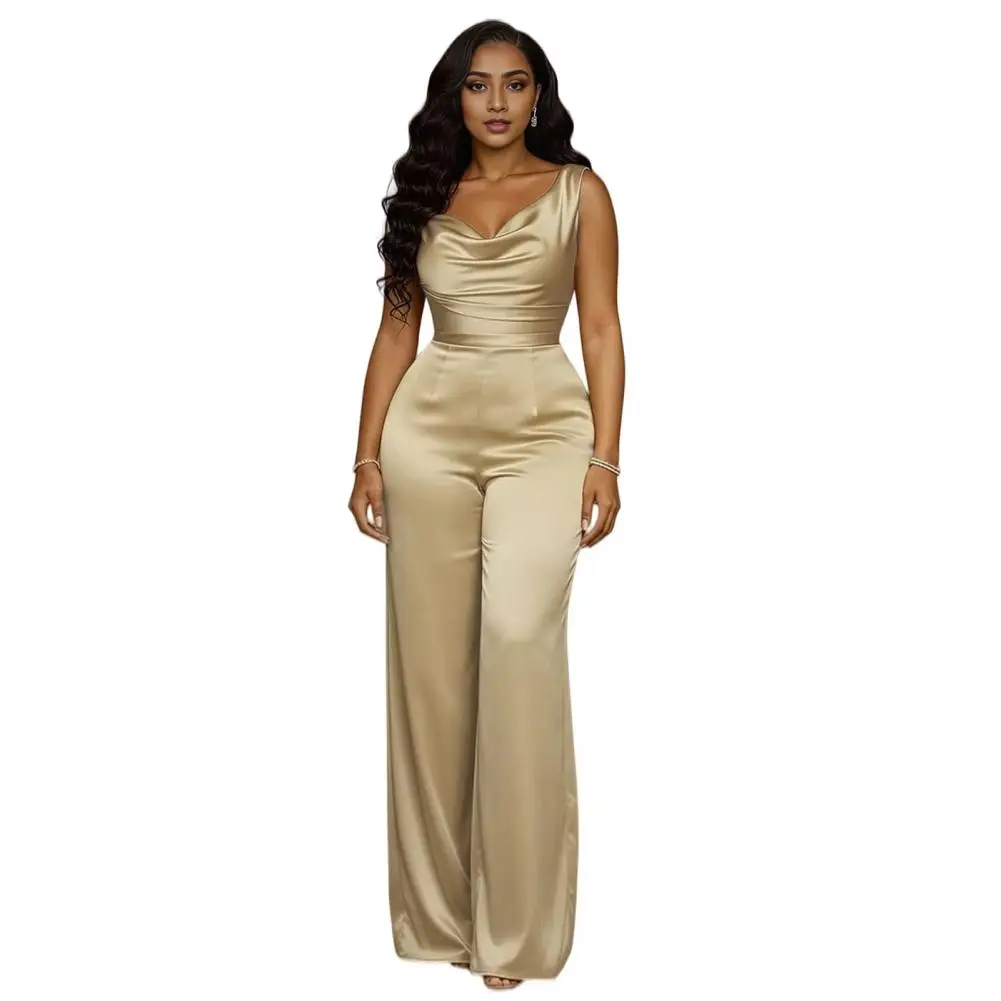 Women's Satin Sleeveless Jumspuist Cowl Neck Wide Leg Long Pants Dressy Romper High Waist Club Night Party One Piece Outfits
Women's Satin Sleeveless Jumspuist Cowl Neck Wide Leg Long Pants Dressy Romper High Waist Club Night Party One Piece Outfits