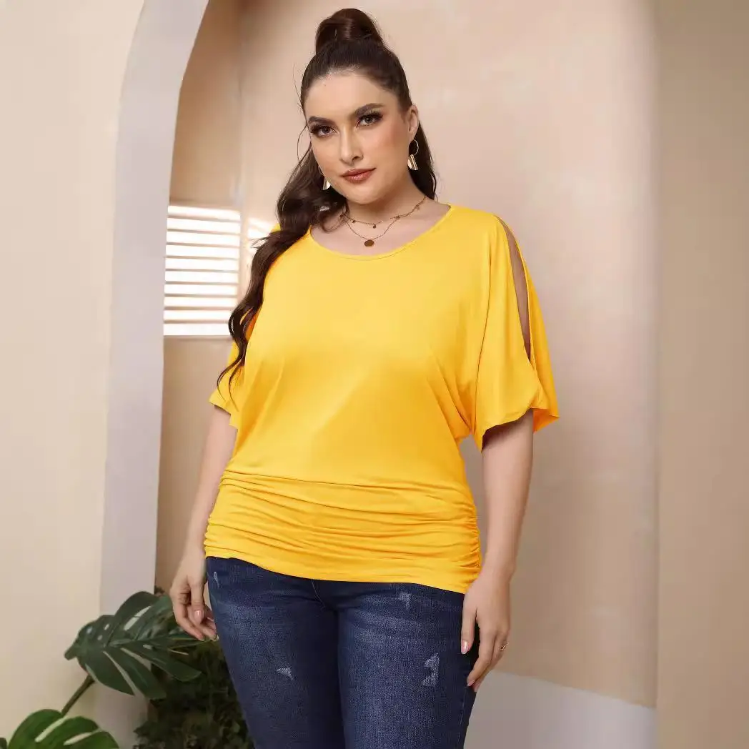 Casual Shoulder Bared Batwing Sleeve T Shirt for Women plus Size Pleated Asymmetrical Ladies Fashion Citywalk Short Sleeve ro...
Casual Shoulder Bared Batwing Sleeve T Shirt for Women plus Size Pleated Asymmetrical Ladies Fashion Citywalk Short Sleeve ro...