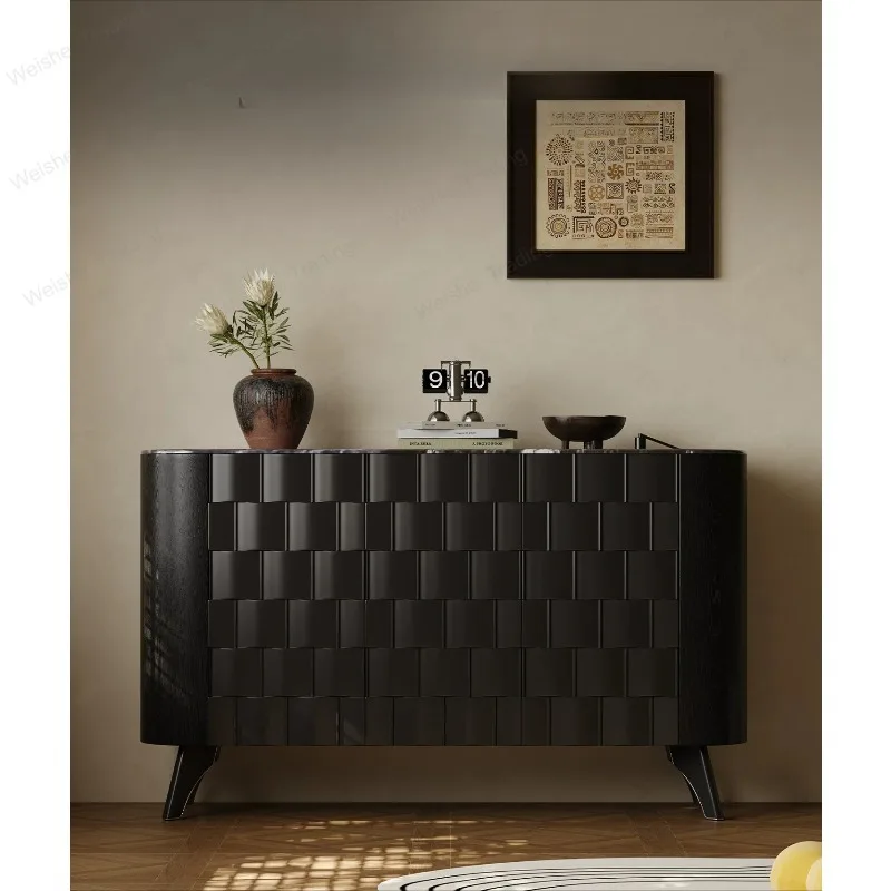 Minimalist side cabinet, living room against the wall, black finished product storage, locker, light luxury
Minimalist side cabinet, living room against the wall, black finished product storage, locker, light luxury