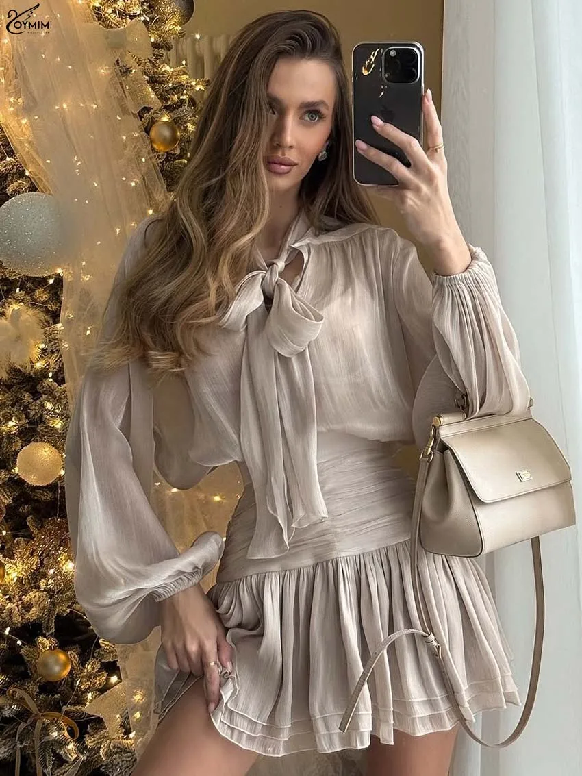 Oymimi Fashion Khaki Loose 2 Pieces Set For Woman Casual Lace-Up Long Sleeve Blouses And High Waist Pleated Mini Skirts Sets
Oymimi Fashion Khaki Loose 2 Pieces Set For Woman Casual Lace-Up Long Sleeve Blouses And High Waist Pleated Mini Skirts Sets