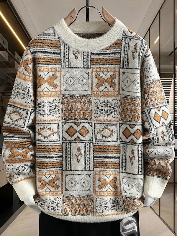 Laid-ba round Ne Knitwear Men's Warm Thiened Loose Trendy Overhead Mink Imitation Knitted Sweater Casual Sle Long Sve
Laid-ba round Ne Knitwear Men's Warm Thiened Loose Trendy Overhead Mink Imitation Knitted Sweater Casual Sle Long Sve