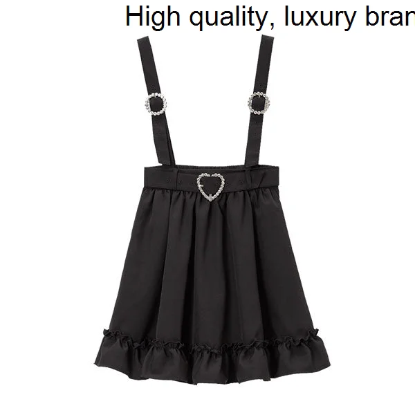 Styles 2023 Lolita New Spring Fashion Women All-match Elegant Ruffles Love Diamond Buckle Black Strap Skirts Princess
Styles 2023 Lolita New Spring Fashion Women All-match Elegant Ruffles Love Diamond Buckle Black Strap Skirts Princess