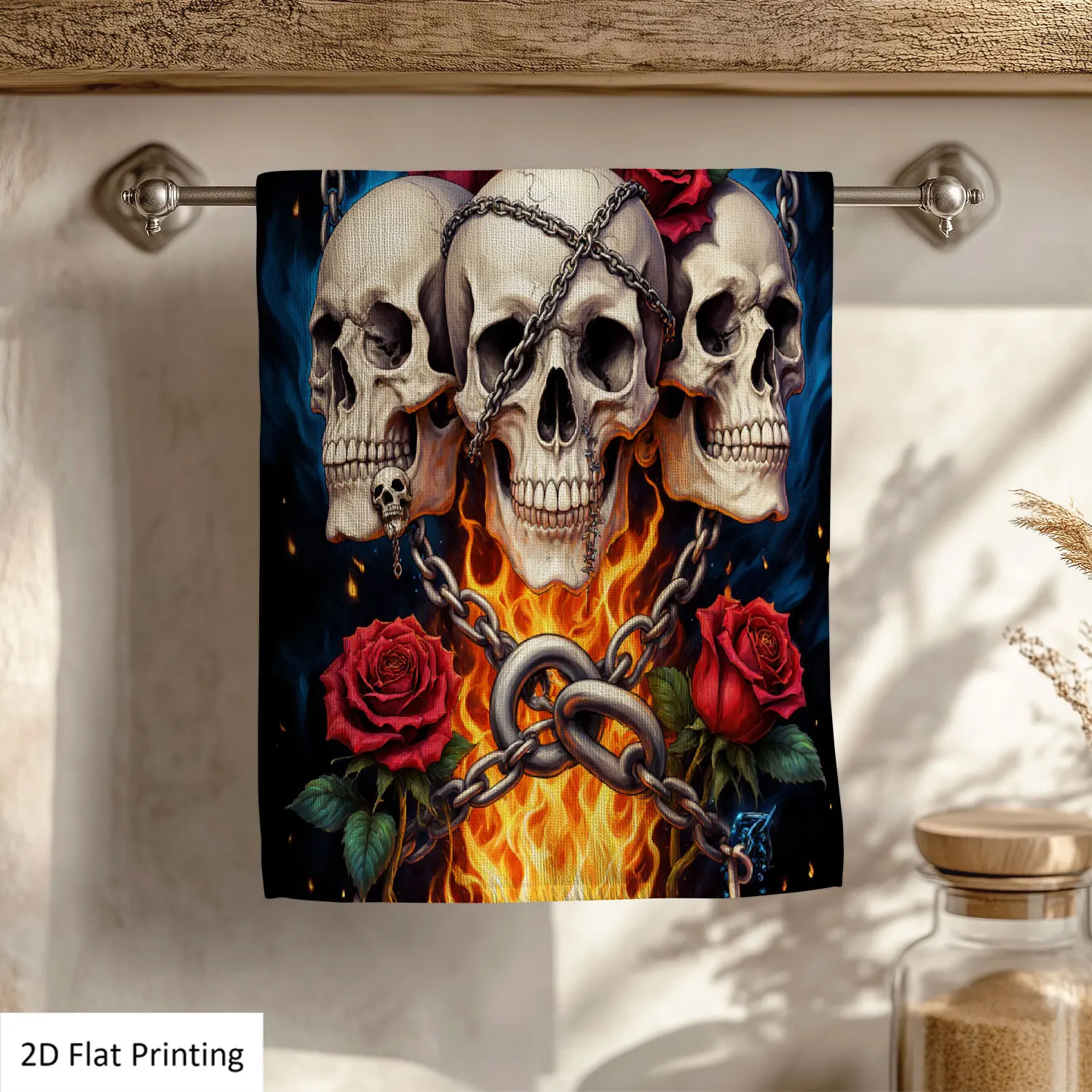 1Pc Skulls Roses Chains Flames Abstract Art Style Bathroom Hand Towel Bath Towel, Multiple Size Microfiber Polyester Towel, Unique Home Decorative Kitchen Towels, Festival Bathroom Accessories Decor, Quick Dry and Absorbent
1Pc Skulls Roses Chains Flames Abstract Art Style Bathroom Hand Towel Bath Towel, Multiple Size Microfiber Polyester Towel, Unique Home Decorative Kitchen Towels, Festival Bathroom Accessories Decor, Quick Dry and Absorbent