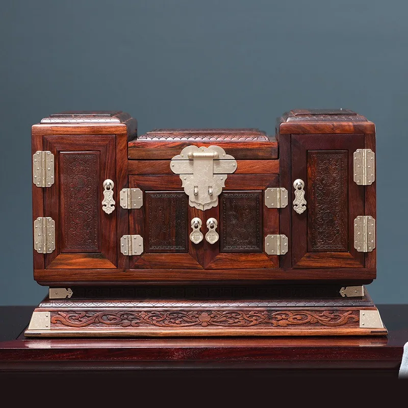 Big red rosewood jewelry box, multi-layer mahogany storage box, solid wood storage box
Big red rosewood jewelry box, multi-layer mahogany storage box, solid wood storage box