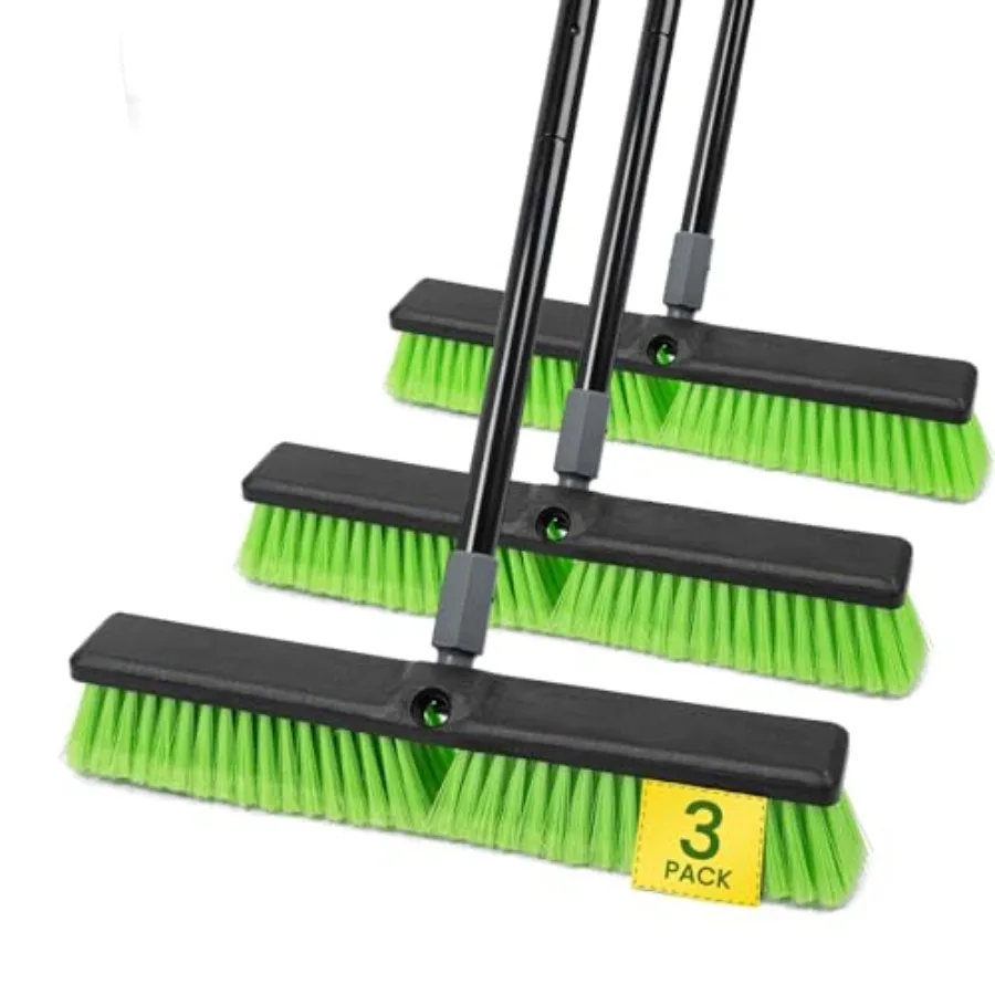 3 Pack 18" Push Broom Outdoor Heavy Duty, Garage Shop Broom with 59.5" Long Bandle for Cleaning Outdoor or Indoor Tile, Garage,
3 Pack 18" Push Broom Outdoor Heavy Duty, Garage Shop Broom with 59.5" Long Bandle for Cleaning Outdoor or Indoor Tile, Garage,