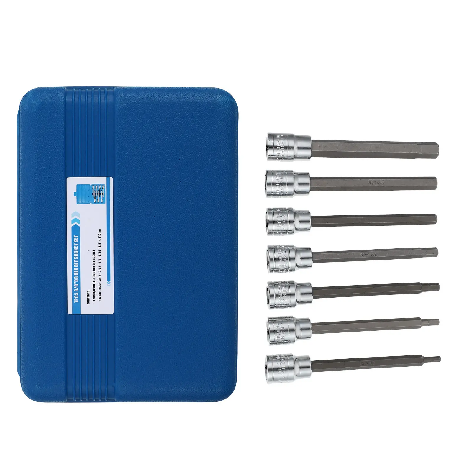 7 Pieces Wrench Drill Bit Adapter 3 8 Hex H Tool Extra Long Sockets Set Blue Box Waterproof Rust Resistant Easy Clean Practical
7 Pieces Wrench Drill Bit Adapter 3 8 Hex H Tool Extra Long Sockets Set Blue Box Waterproof Rust Resistant Easy Clean Practical