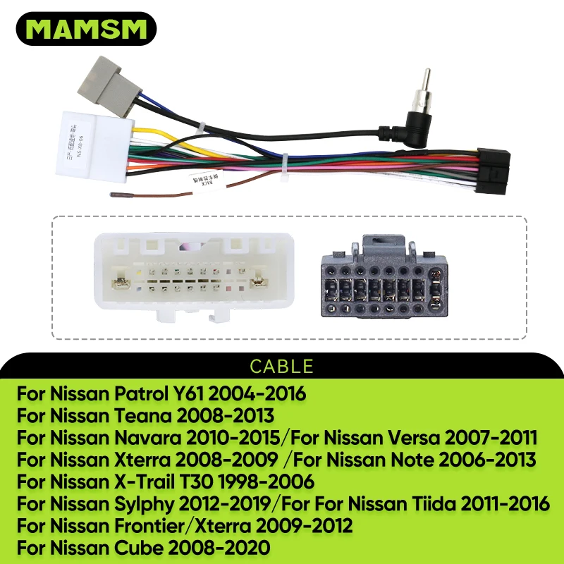 MAMSM For Nissan Teana Tiida DAVersa Note X-trail T30 Car Radio Player 16 Pin Player Connector Wiring Harness Cable NS-XB-06
MAMSM For Nissan Teana Tiida DAVersa Note X-trail T30 Car Radio Player 16 Pin Player Connector Wiring Harness Cable NS-XB-06