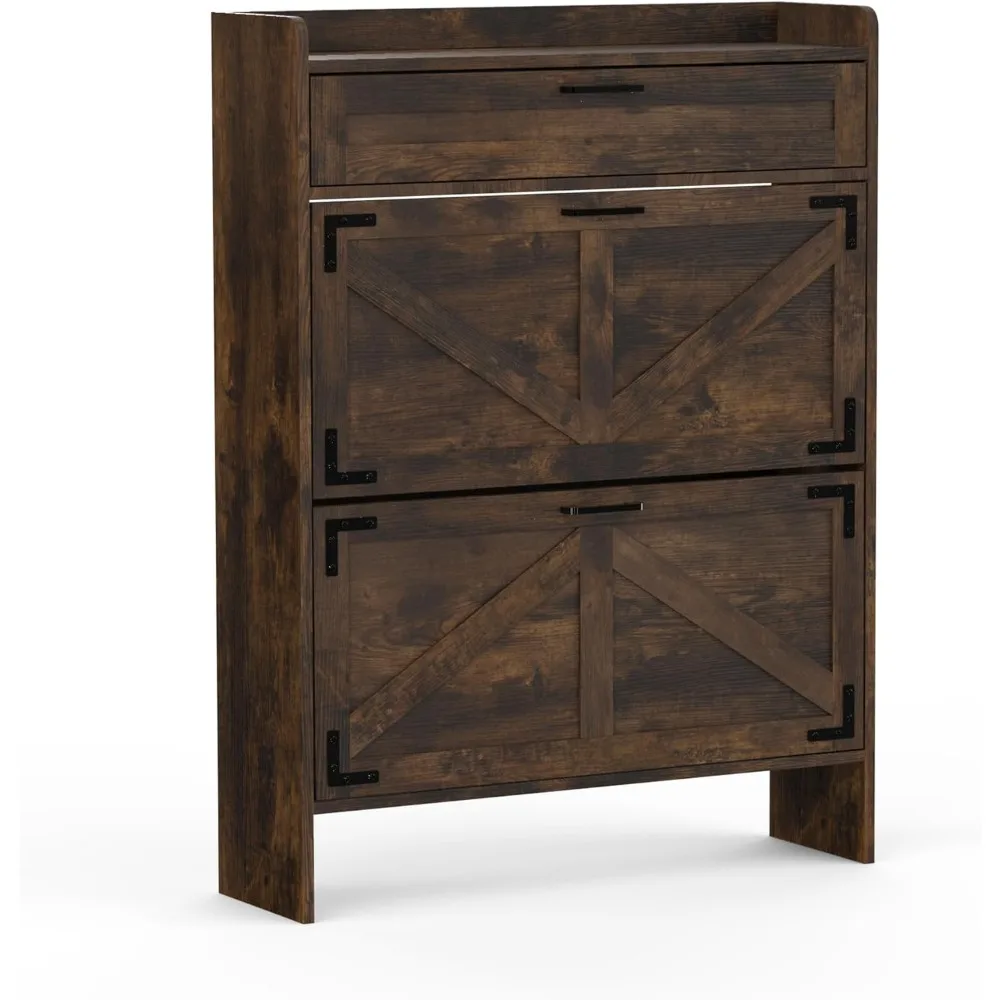 Shoe Cabinet with 2 Flip Drawers, Shoe Storage Cabinet for Entryway, Freestanding Hidden Shoe Cabinet Organizer with Storage Dra
Shoe Cabinet with 2 Flip Drawers, Shoe Storage Cabinet for Entryway, Freestanding Hidden Shoe Cabinet Organizer with Storage Dra