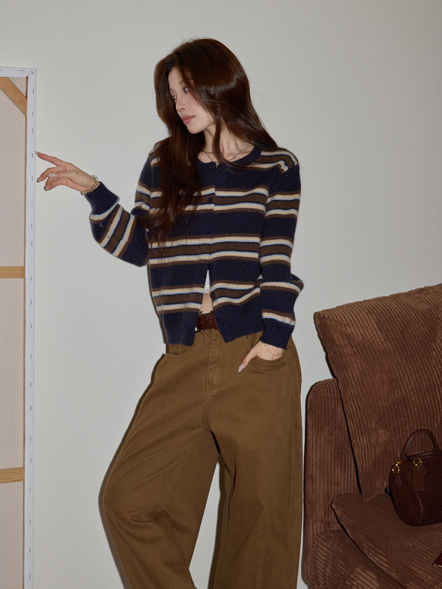 Yellow Striped Loose Casual Long Sve Women's Sweater Coat Comfortable Autumn Winter Outerwear Commute Sle round Ne
Yellow Striped Loose Casual Long Sve Women's Sweater Coat Comfortable Autumn Winter Outerwear Commute Sle round Ne