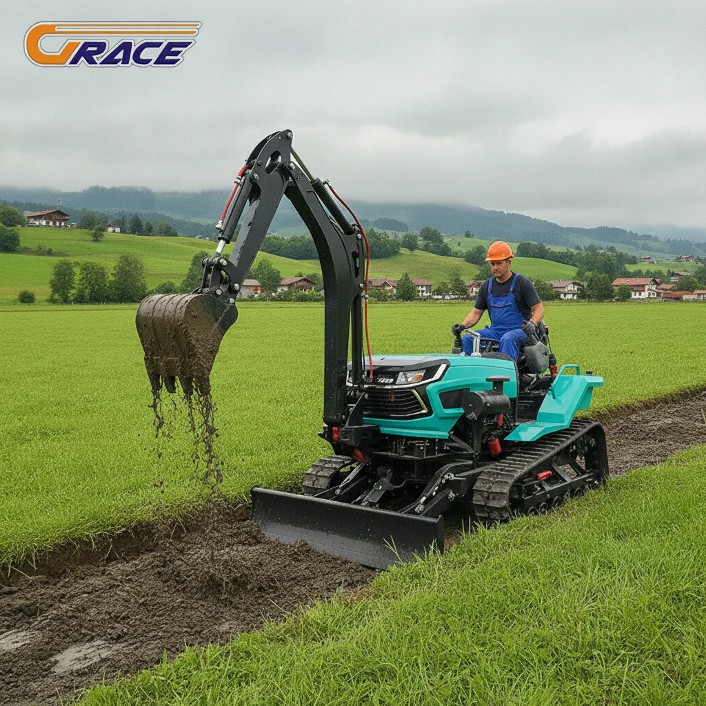 25HP Riding Crawler Tractor Rubber Track Compact Farm Machine For Greenhouse Vegetable Field Soil Preparation
25HP Riding Crawler Tractor Rubber Track Compact Farm Machine For Greenhouse Vegetable Field Soil Preparation