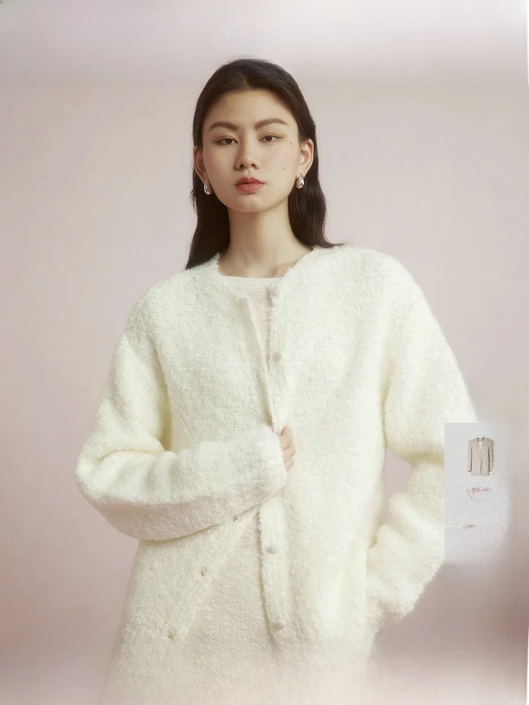 ZhiZhi Soft ort Open Cardigan Women's Winter Lazy White Camere Knitted Top round Neline Regular Sve Length Pure Color
ZhiZhi Soft ort Open Cardigan Women's Winter Lazy White Camere Knitted Top round Neline Regular Sve Length Pure Color