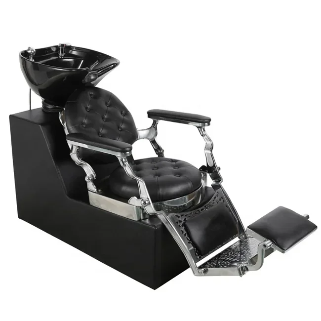 Hair Salon Shampoo Chair With Black Chrome Vintage Barber Chair For Popular Barbershop
Hair Salon Shampoo Chair With Black Chrome Vintage Barber Chair For Popular Barbershop