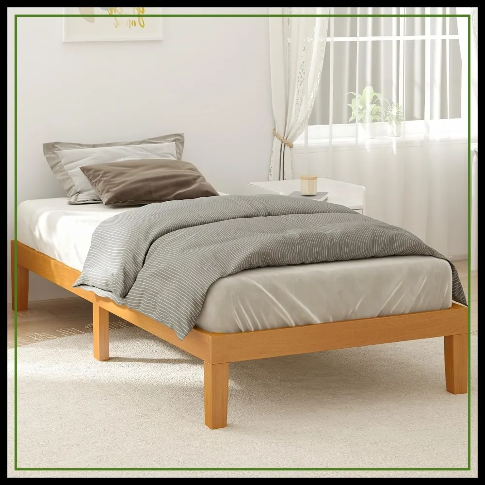 Twin Bed Frame, Solid Wooden Base with Wood Slat Support, Sturdy & Noise-Free Design, No Box Spring Needed, Easy Assembly, 12 in Natural Pine
Twin Bed Frame, Solid Wooden Base with Wood Slat Support, Sturdy & Noise-Free Design, No Box Spring Needed, Easy Assembly, 12 in Natural Pine