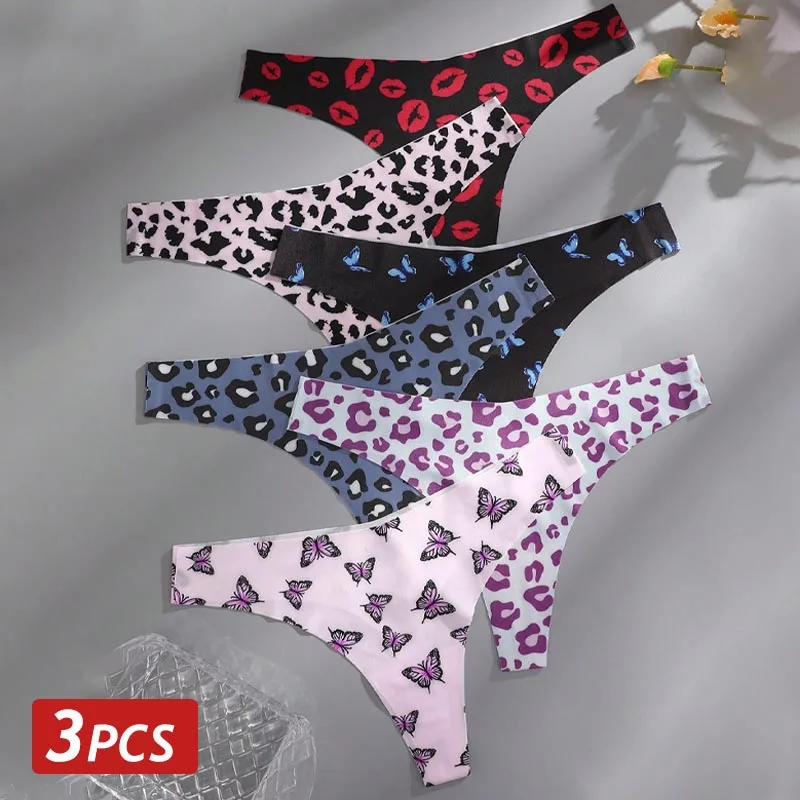 3PCS/Set Women Ice Silk Seamless Thongs Leopard Butterfly Printing Panties Female Breathable G-String Underwear Sexy Lingerie
3PCS/Set Women Ice Silk Seamless Thongs Leopard Butterfly Printing Panties Female Breathable G-String Underwear Sexy Lingerie