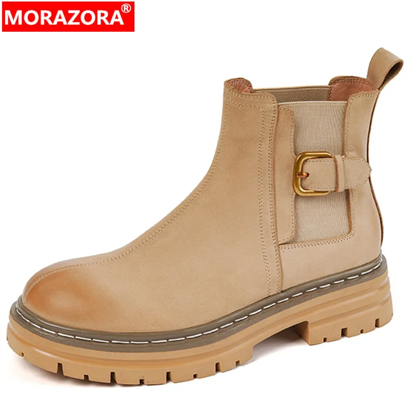 MORAZORA 2024 New Ankle Platform Retro Boots Slip On Genuine Leather Women Boots Ladies Square Med Heels Shoes
MORAZORA 2024 New Ankle Platform Retro Boots Slip On Genuine Leather Women Boots Ladies Square Med Heels Shoes