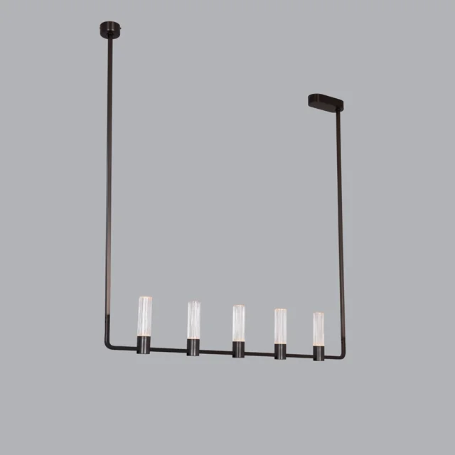Asymmetrical Linear Chandelier with Ribbed Crystal Cylinders and Black Metal Frame for Villa Kitchen Island Dining Table Decor
Asymmetrical Linear Chandelier with Ribbed Crystal Cylinders and Black Metal Frame for Villa Kitchen Island Dining Table Decor