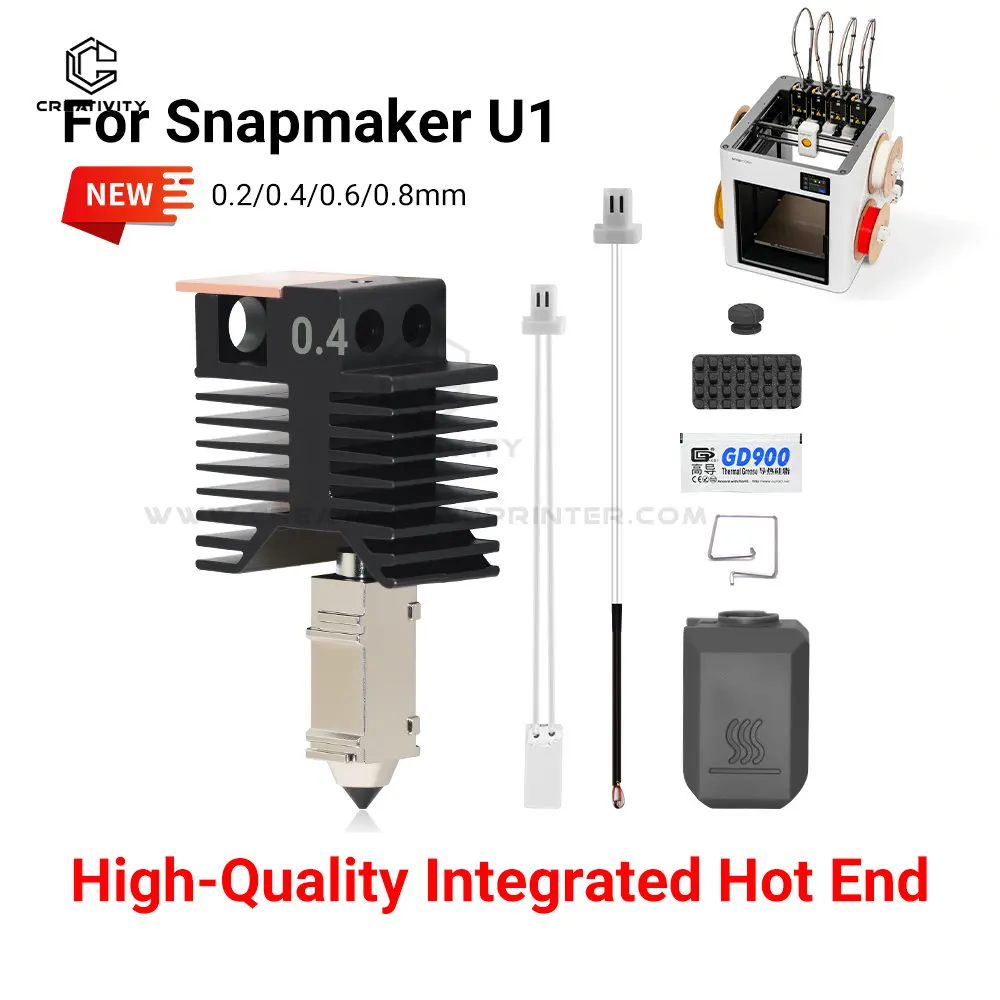 Nano-Coating Upgrade Hotend For Snapmaker U1 Hot End Kit with 24V48W Ceramic Heating Block Thermistor Print Head For U1 printer
Nano-Coating Upgrade Hotend For Snapmaker U1 Hot End Kit with 24V48W Ceramic Heating Block Thermistor Print Head For U1 printer