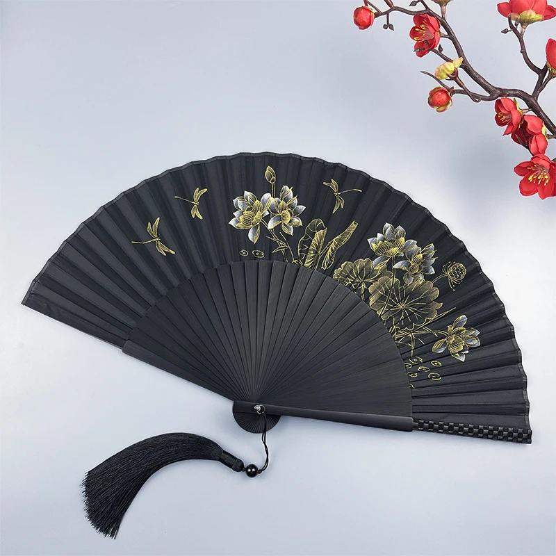Men's and Women's Black Portable Folding Summer Cool Portable Hand-cranked Fan Chinese Fan Home Daily Craft Fan Wedding Fans 
Men's and Women's Black Portable Folding Summer Cool Portable Hand-cranked Fan Chinese Fan Home Daily Craft Fan Wedding Fans