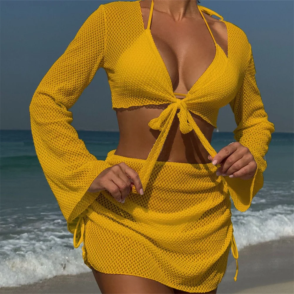 4 Piece Bikinis Sets Bandage Drawstring Swimsuit Beach Long Sleeve Cover Ups Y2K Summer Outfit Women Swimwear Thong Bathing Suit
4 Piece Bikinis Sets Bandage Drawstring Swimsuit Beach Long Sleeve Cover Ups Y2K Summer Outfit Women Swimwear Thong Bathing Suit