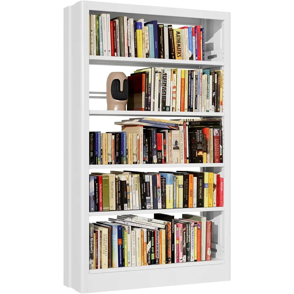 71" Metal Book Shelf,5 Tier Bookshelf with Adjustable Shelves,White Bookshleves and Bookcases,Heavy Duty Library Book Case,Moder
71" Metal Book Shelf,5 Tier Bookshelf with Adjustable Shelves,White Bookshleves and Bookcases,Heavy Duty Library Book Case,Moder