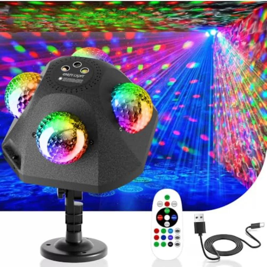 4 Disco Ball in 1 Party Lights Indoor Outdoor Dj Laser Lights for Parties Decor Strobe Sound Activated Stage Disco Dj Light wit
4 Disco Ball in 1 Party Lights Indoor Outdoor Dj Laser Lights for Parties Decor Strobe Sound Activated Stage Disco Dj Light wit
