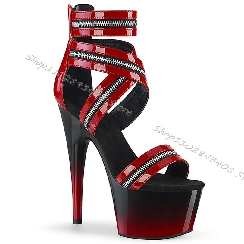 Bicolor Zipper Decor Platform Sandals Women Summer Open Toe Back Zipper Shoes Ladies Stiletto Newest Shoes Zapatos Para Mujere
Bicolor Zipper Decor Platform Sandals Women Summer Open Toe Back Zipper Shoes Ladies Stiletto Newest Shoes Zapatos Para Mujere