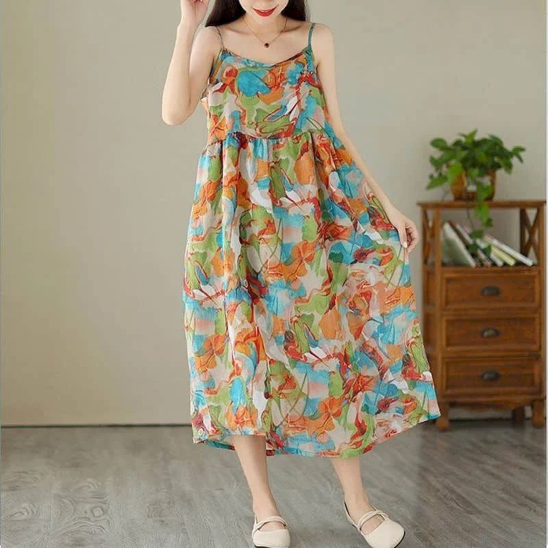 Women Dresses Cotton Linen Vintage Printed Sleeveless A-line Casual Loose Korean Style Mid-Calf Slip Dress for Women Clothing
Women Dresses Cotton Linen Vintage Printed Sleeveless A-line Casual Loose Korean Style Mid-Calf Slip Dress for Women Clothing