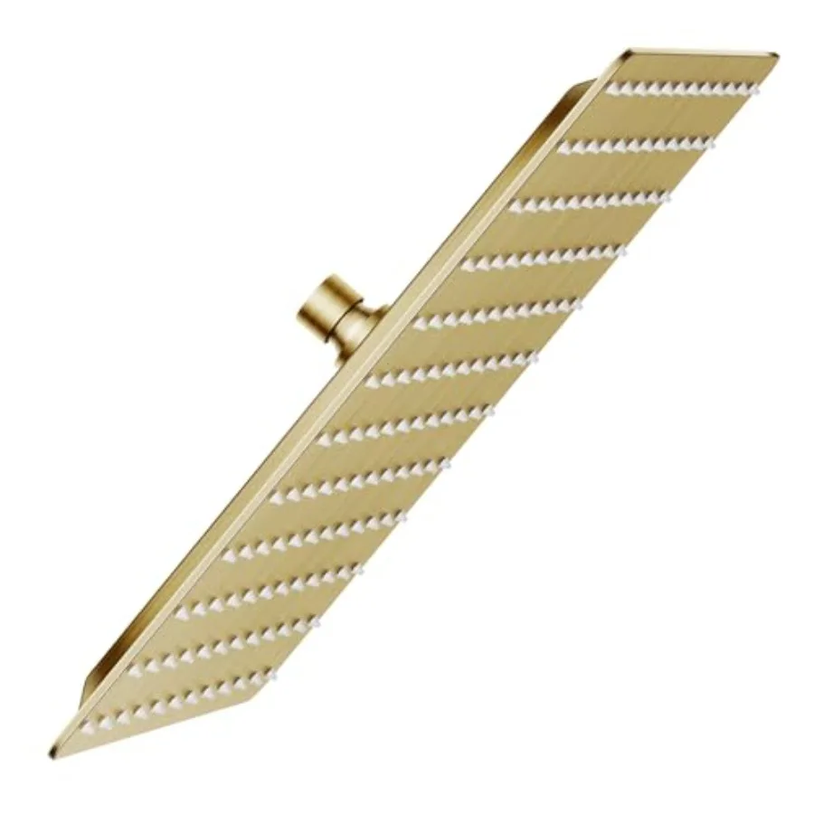 Rain shower head for bathroom, brushed gold square shower head, 12 inch, 1.8 GPM flow rate, rainfall effect
Rain shower head for bathroom, brushed gold square shower head, 12 inch, 1.8 GPM flow rate, rainfall effect