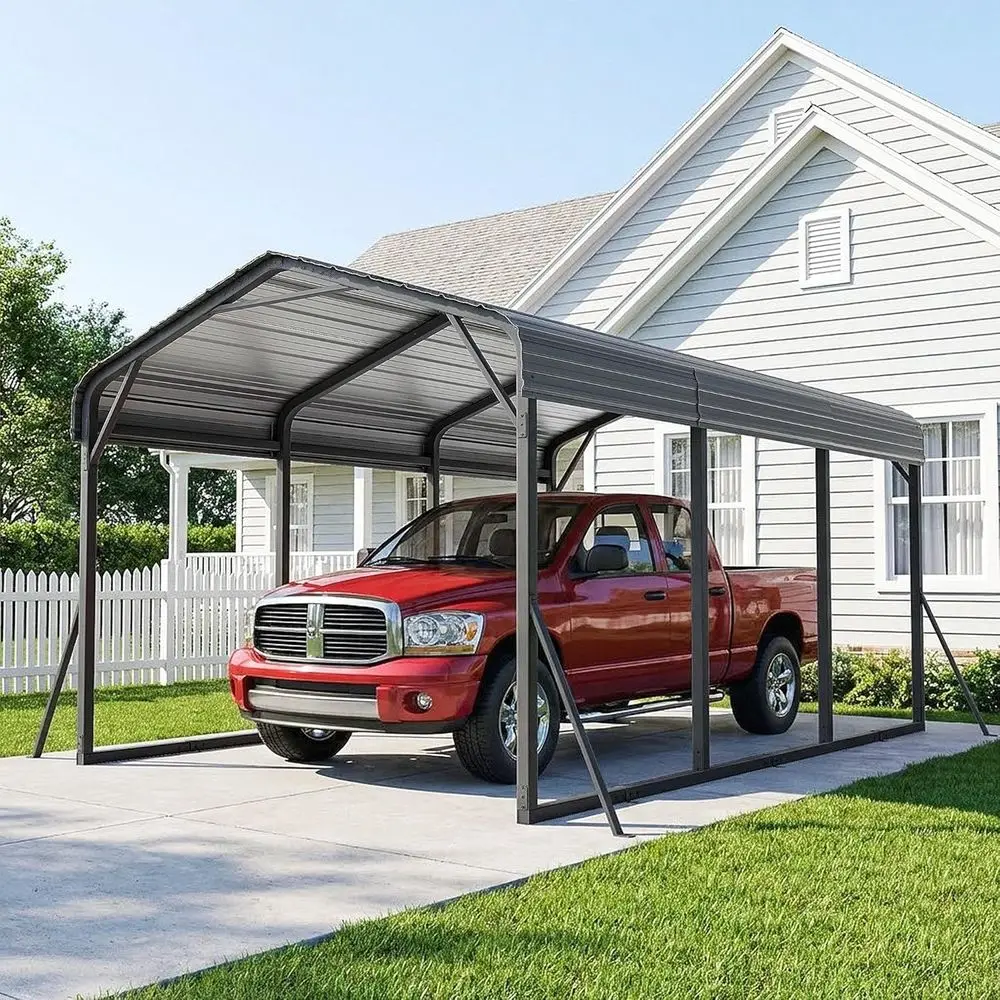 10 T x 15 T Metal Carport, Heavy Duty Carport with Reinorced e, All-Weather Car with Reinorce Wind-Resistant Roos, Multi-unction
10 T x 15 T Metal Carport, Heavy Duty Carport with Reinorced e, All-Weather Car with Reinorce Wind-Resistant Roos, Multi-unction