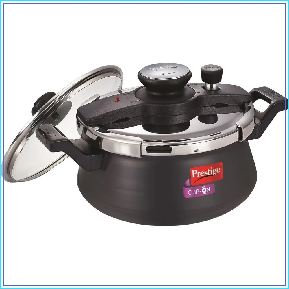 Clip-On Hard Anodized Pressure Cooker with Glass Lid, 5 Liters, Induction Bottom
Clip-On Hard Anodized Pressure Cooker with Glass Lid, 5 Liters, Induction Bottom