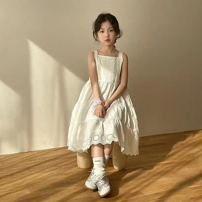 Girls Dress Summer New Children's Clothing Korean Style Girl Baby Fashion Pure Color Lace Halter Skirt Casual Simple Daily
Girls Dress Summer New Children's Clothing Korean Style Girl Baby Fashion Pure Color Lace Halter Skirt Casual Simple Daily