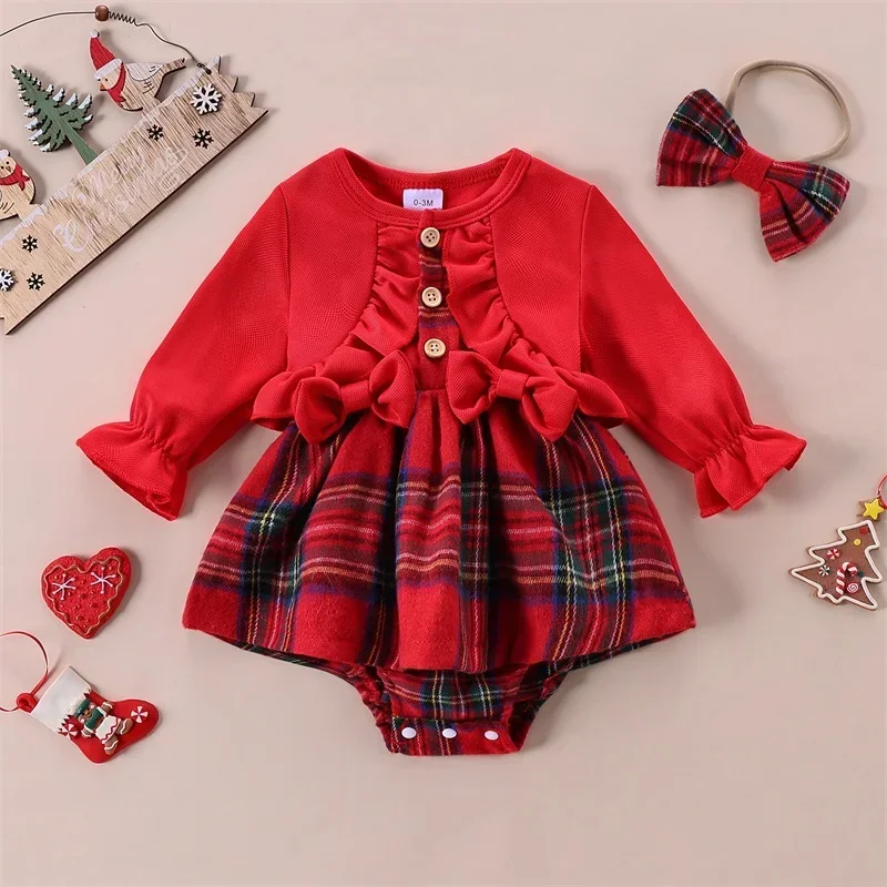 Baby Girls Romper Dress Long Sleeve Plaid Patchwork Bodysuit Clothes for Daily Party
Baby Girls Romper Dress Long Sleeve Plaid Patchwork Bodysuit Clothes for Daily Party