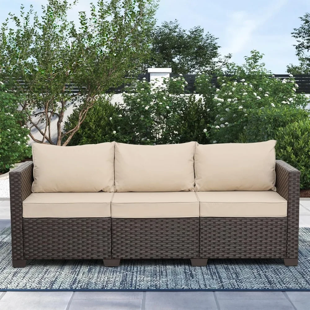 Patio Furniture 3-seat Sofa Wicker Outdoor Furniture Outdoor Couch Deep Seat Hight Backrest Waterproof Cover Anti-Slip Cushions
Patio Furniture 3-seat Sofa Wicker Outdoor Furniture Outdoor Couch Deep Seat Hight Backrest Waterproof Cover Anti-Slip Cushions
