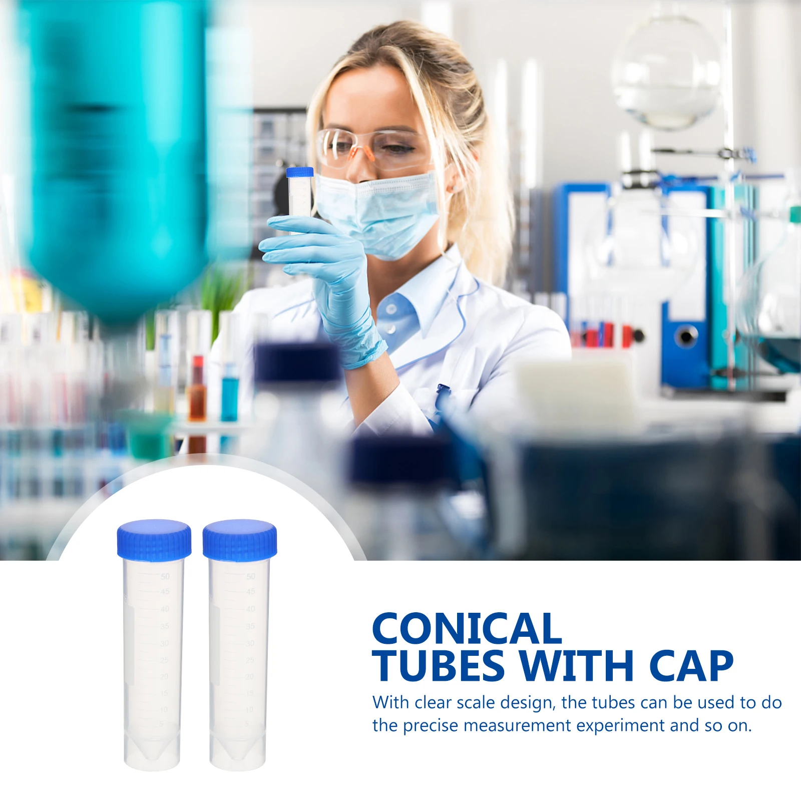 50pcs Tubes 50ML High Quality Plastic Self Standing Screw Caps Lab Test Sample Storage Conical Tubes
50pcs Tubes 50ML High Quality Plastic Self Standing Screw Caps Lab Test Sample Storage Conical Tubes