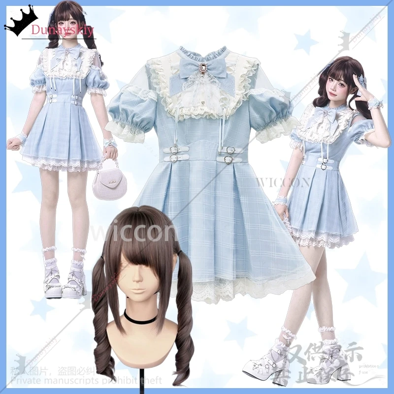 Jirai Kei Girls Cosplay Anime Japanese Aqua Sweet Lolita Bow Lace Ruffles Off Shoulder Gothic Y2k Kawaii Halloween Party платье 
Jirai Kei Girls Cosplay Anime Japanese Aqua Sweet Lolita Bow Lace Ruffles Off Shoulder Gothic Y2k Kawaii Halloween Party платье