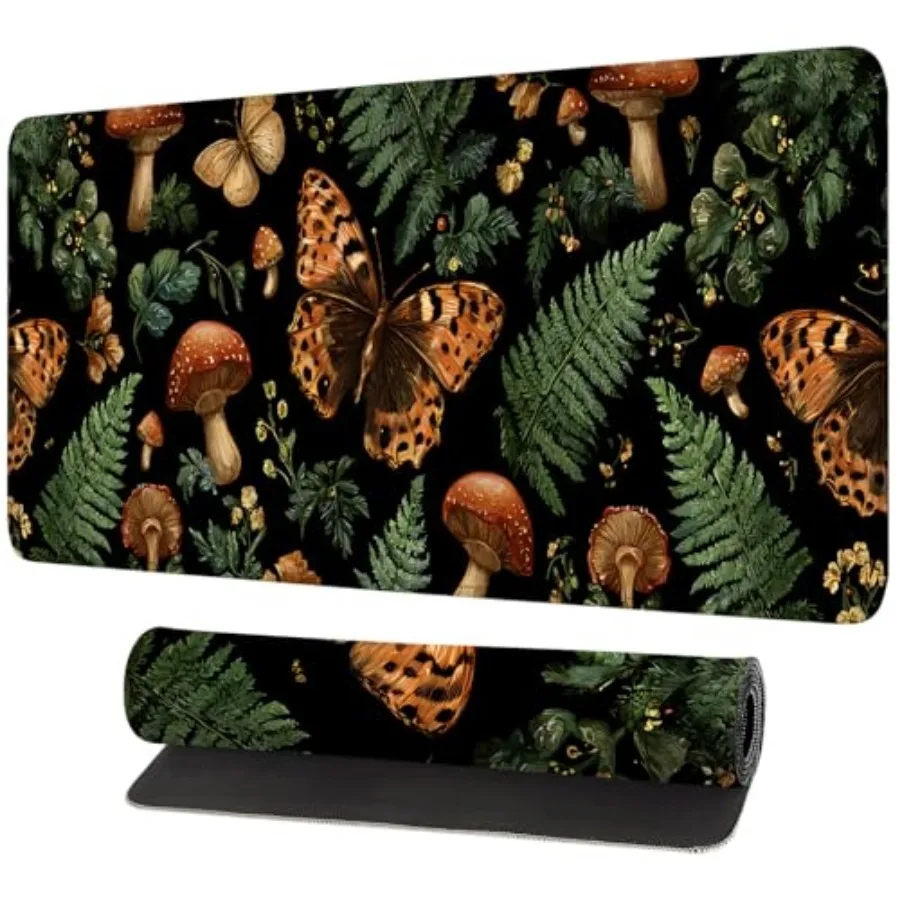 Vintage Butterfly Mushroom Mouse Pad Large Extended Desk Mat 31.5 x 11.8 in Dark Forest Aesthetic with Ferns and Fungi, Waterpr
Vintage Butterfly Mushroom Mouse Pad Large Extended Desk Mat 31.5 x 11.8 in Dark Forest Aesthetic with Ferns and Fungi, Waterpr