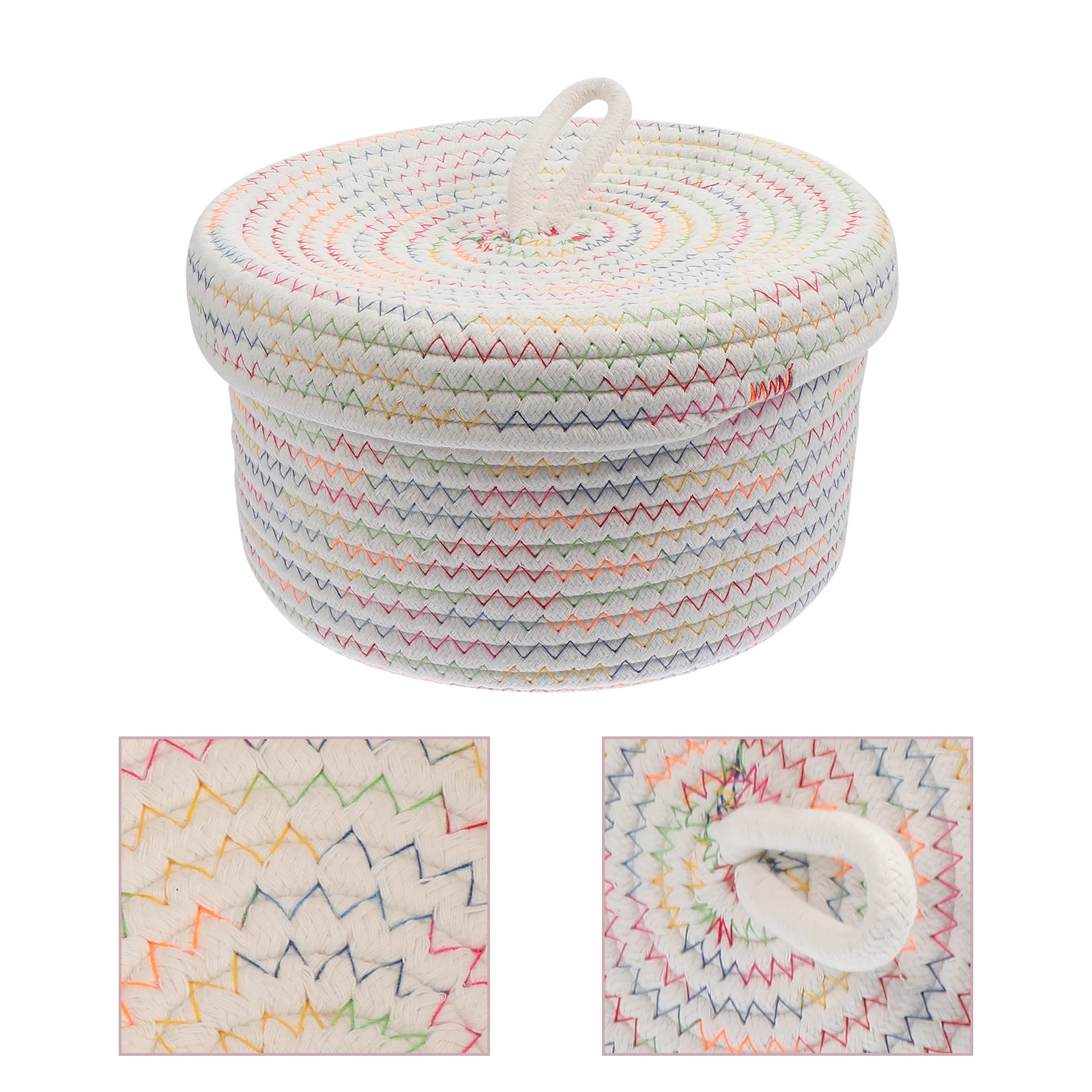 1Pcs Cotton Rope Woven Storage Basket Desktop Organizer Circle Application Sundries Holder for Bedroom Bathroom
1Pcs Cotton Rope Woven Storage Basket Desktop Organizer Circle Application Sundries Holder for Bedroom Bathroom