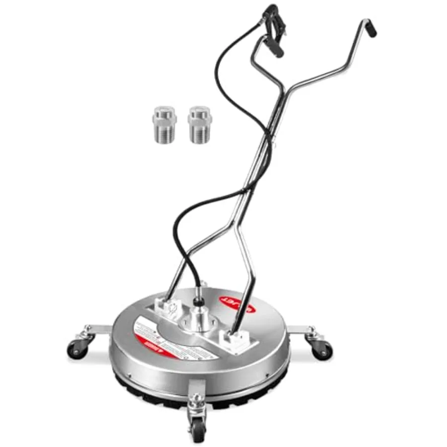 20" Pressure Washer Surface Cleaner with 4 WheelsandDual Handles 4500PSI Stainless Steel Surface Cleaner Attachment for Pressur
20" Pressure Washer Surface Cleaner with 4 WheelsandDual Handles 4500PSI Stainless Steel Surface Cleaner Attachment for Pressur